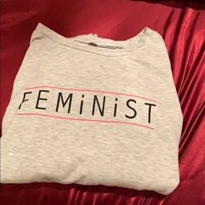 Fleece feminist long sleeve shirt